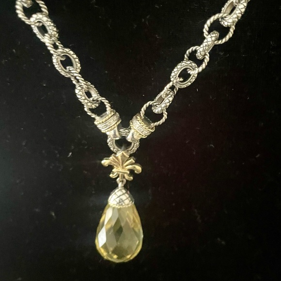 ANDREA CANDELA ‘Ibiza’ Lemon Citrine Necklace SS/18K/Diamonds - Picture 4 of 10